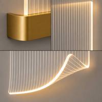 Applique murale LED en aluminium de luxe nordique, design asymétrique à éclairage fluide, intensité variable 10W, CRI 90 élevé, pour décoration murale