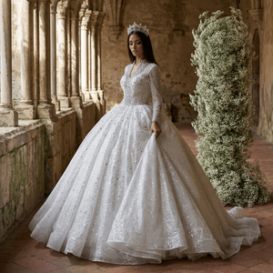 Nuevo Vestido de Novia Lujoso con Cuentas y Lentejuelas, Vestido de Novia, Lscm16 Jancember - Product Image 1