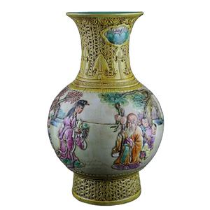 Vases en céramique de la <span class=keywords><strong>dynastie</strong></span> <span class=keywords><strong>qing</strong></span> antique, sculptées à la main, avec longue marque qian, inspiré de la <span class=keywords><strong>dynastie</strong></span> chinoise <span class=keywords><strong>qing</strong></span> - Product Image 1