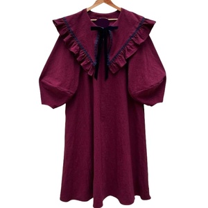 Ropa informal a la moda para mujer, vestido con mangas acampanadas, cuello <span class=keywords><strong>marinero</strong></span>, lazo delantero, Chambray, vestido azul holgado - Product Image 6