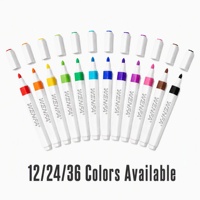 Marqueurs acryliques 12 couleurs pour l'école et les cadeaux d'affaires - pour la peinture, le dessin et la coloration