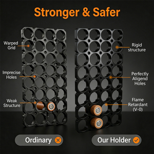 Composant de <span class=keywords><strong>fixation</strong></span> de <span class=keywords><strong>batterie</strong></span> 18650 avec matériau ABS + PC ignifuge, <span class=keywords><strong>support</strong></span> de <span class=keywords><strong>batterie</strong></span> avec <span class=keywords><strong>support</strong></span> de <span class=keywords><strong>batterie</strong></span> intégré personnalisé - Product Image 4
