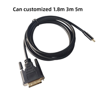 Câble DFX 4K 30Hz USB 3.1 Type C vers DVI 1,8 m plaqué or TB 4 USB4 24+1 pour ordinateur portable MacBook Air écran d'ordinateur de bureau
