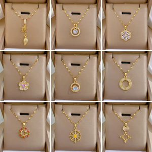 На заказ 18k Позолоченные ювелирные изделия из нержавеющей стали-Радужное циркониевое сердце и жемчуг бабочка кулон ожерелье для женщин подарок - Product Image 3