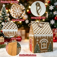 Boîte d'emballage alimentaire transfrontalière en papier kraft pour Noël, modèle petite maison, pour bonbons, biscuits, pâtisseries, Jinhua Modèle 000002