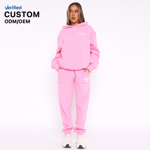 Conjunto de Moletom Oversize Personalizado com Logo para Mulheres, Design Luxuoso e Confortável, Moda Streetwear - Product Image 1
