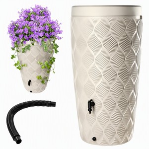 <span class=keywords><strong>Serbatoio</strong></span> per Acqua Piovana in Plastica da Esterno con Rubinetto, Vaso Decorativo, Kit per Raccolta Acqua Piovana da Giardino - Product Image 1