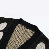Cardigan décontracté à motif floral pour femmes pull respirant mi-long à manches longues pour la mode hivernale