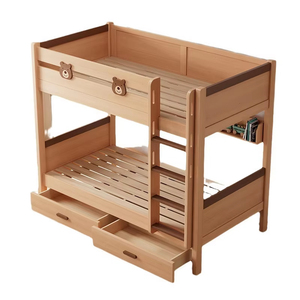 <span class=keywords><strong>Lit</strong></span> superposé moderne en bois massif avec escalier et <span class=keywords><strong>rangement</strong></span>, idéal pour chambre de garçon, salon, école ou hôpital - Offre Spéciale - Product Image 2