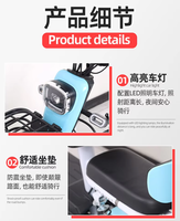 Scooter City Vélo électrique 250W Moteur sans balais électronique haute vitesse Cadre en acier Batterie au plomb Utilisation adulte 18 vitesses Double