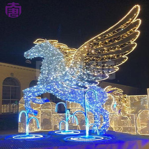 Lumières LED 3D en forme de cheval pour la décoration de parcs de Noël en extérieur - Product Image 3
