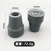 Embout de canne de marche noir pour seniors de 3/4 pouces, en caoutchouc robuste, écologique, antidérapant, de remplacement, pour béquilles et cannes, usage intensif