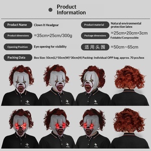 Máscara de Payaso de Terror de la Película F: El Regreso del Payaso, Accesorio para Disfraces, Halloween y Bromas - Product Image 2
