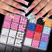 Nouveau 12 grilles/boîte coloré cinq pétales fleur Caviar perles ongles accessoires 3D résine ongles strass bricolage manucure breloques