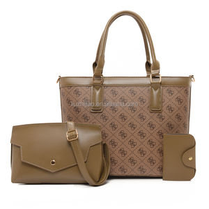 حقيبة حمل كاجوال عالية الجودة للسيدات من قطعتين بتصميم مطابق للألوان سعة كبيرة أكياس بألوان غنية رئيسية - Product Image 1