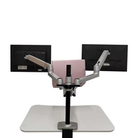 Support de pince à double moniteur réglable en hauteur avec support de bras de bureau Support de moniteur d'ordinateur réglable de bureau