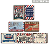 Letrero Metálico para Barbería con Diseño de Peine y Tijeras, Decoración Vintage de Pared para Salón de Peluquería y Afeitado
