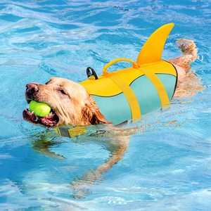 Venta caliente Premium Ripstop impermeable perro flotador abrigo tiburón verano mascota perro seguridad chaleco salvavidas - Product Image 5
