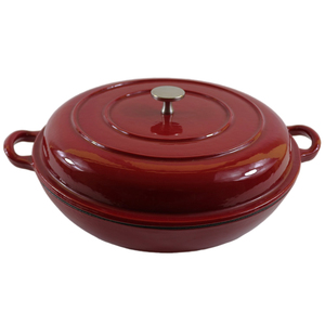 <span class=keywords><strong>Casserole</strong></span> peu profonde en fonte émaillée / Poêle <span class=keywords><strong>à</strong></span> <span class=keywords><strong>paella</strong></span> avec couvercle - Compatible four - Product Image 2
