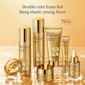 VENZEN Extrait de Placenta Doré & Collagène Raffermissant Hydratant Éclaircissant Coffret Soin Visage 7 Pièces Vitamine C pour Peaux Foncées - Product Image 3