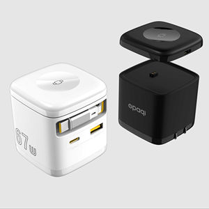 Charge rapide 67W avec câble rétractable intégré et charge sans fil – Chargeur USB-C PD multi-ports - Product Image 1