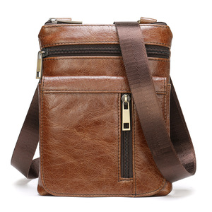Borsa a tracolla firmata Vintage in vera pelle borsa a tracolla da <span class=keywords><strong>uomo</strong></span> con tasche e tracolla regolabile - Product Image 1