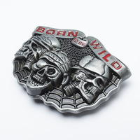 Boucles de ceinture de cow-boy occidental en forme de crâne avec logo personnalisé pour hommes Nouveau concepteur classique Boucles de ceinture vintage en alliage de zinc