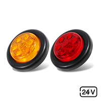 Feu de gabarit latéral rond de 2 pouces pour camion et remorque, ambre, LED scellé 24V