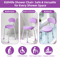 360 °   Chaise de douche pivotante avec dossier, siège de bain réglable en hauteur sur 6 niveaux, tabouret de baignoire antidérapant pour personnes âgées et handicapées