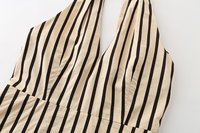 ZEVITY Robe longue décontractée d'été pour femme, imprimé rayé, sans manches, dos nu, à lacets, style licou, coupe ballon, pour la plage, Dropship
