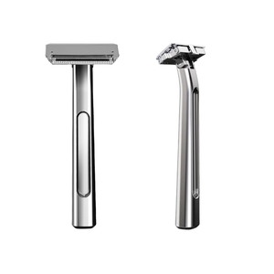 Beikelin Twin <span class=keywords><strong>Blade</strong></span> thay thế dao cạo Old-Fashioned Kim loại nửa bảo vệ thiết kế lưỡi thép không gỉ cho nam giới an toàn cơ thể cạo râu - Product Image 2