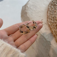 Boucles d'oreilles polyvalentes coréennes 2024 en acétate à motif léopard pour femmes