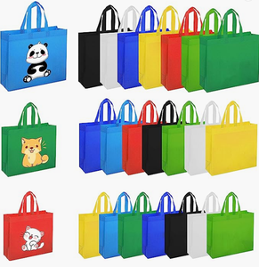 Sacs à provisions réutilisables portables sacs fourre-tout d'épicerie non tissés avec des motifs de logo imprimés personnalisés Shoppi réutilisables portables - Product Image 1