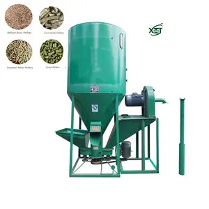 Agricultural maize grinding machine animal feed production line with vertical feed mixer grinding machine