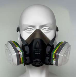 Respirator <span class=keywords><strong>Gas</strong></span> Setengah Wajah dengan Kartrid Ganda untuk <span class=keywords><strong>Gas</strong></span> Organik, Anorganik, Asam, dan Amonia, Masker Pelindung Kimia - Product Image 6