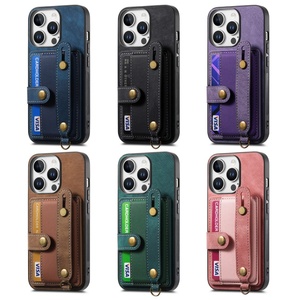 Cartera de cuero de PU de moda, tarjetero y <span class=keywords><strong>correa</strong></span> de muñeca para <span class=keywords><strong>iPhone</strong></span> 16 Pro, <span class=keywords><strong>funda</strong></span> para teléfono móvil - Product Image 2