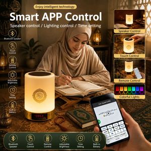 Quran <b>speaker</b> <b>LED</b> light App control Quran player Azan alarm clock night light Remote control Quran player - Product Image 3