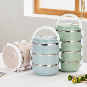 Boîte à lunch en acier inoxydable multi-couches, isotherme, anti-fuite, portable, pour adultes et enfants - Product Image 5