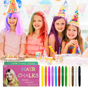12/24 Colors Christmas Birthday Party Gift Harmless Hair <strong>Chalk</strong> Dye Pen Crayons Stick Set for <strong>Children</strong>