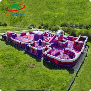 Nuevo <span class=keywords><strong>Parque</strong></span> Temático de desafío rojo inflable al aire libre para juegos deportivos interactivos - Product Image 5