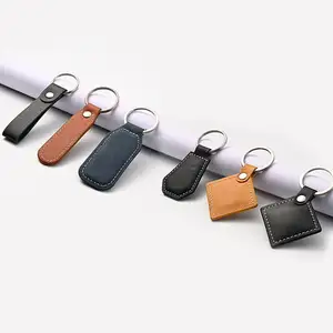 China Wholesale Personalized Design Engrave Name Business Blank Key Chain Car Brand Logo Metal Pu Custom Black Leather Keychain