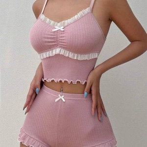 Ensemble de lingerie pour femmes européennes et américaines 2025, nouveau, sexy, en maille avec dentelle, pour le commerce extérieur - Product Image 1