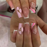 Vente en gros de faux ongles en acrylique à couverture complète extra longs, de haute qualité, pour salon, marque personnalisée, OEM ODM, fournitures pour nail art