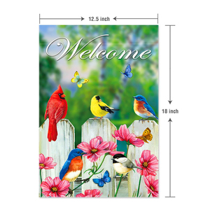 Bandera de Bienvenida de <span class=keywords><strong>Primavera</strong></span> para Jardín, Pancarta Colgante para Decoración de Patio y Terraza con Diseño de Flores Brillantes - Product Image 3