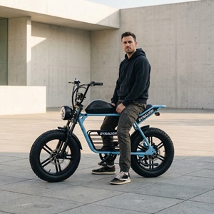 אופניים חשמליים רטרו סקראמבラー עם צמיגים רחבים, בלמי דיסק הידראוליים, אופניים ממונעים במהירות גבוהה להרפתקאות עירוניות - Product Image 3