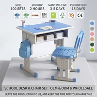 Nouvelle Tendance Mobilier Scolaire : Ensemble Bureau et Chaise Étudiant à Hauteur Réglable, Durable, Écologique, avec Cadre Métallique pour Maison, Bureau et Chambre