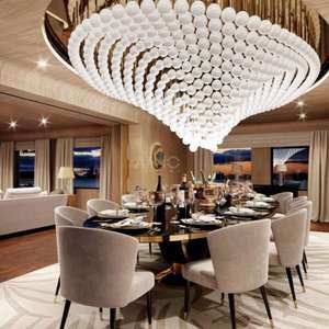 एक उच्च गुणवत्ता वाली ग्लास गेंद पेंडेंट चंडेलियर लाइट लॉबी और विला सजावट - Product Image 1