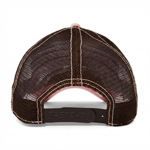Satin Mesh Cap 3D Chain Stitch <b>Embroidery</b> Custom High Quality Fashion 6-Panel Trucker Hat Durable Stitched Brim Snapback - Product Image 5