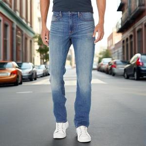 กางเกงยีนส์เดนิมไซส์ใหญ่ของผู้ชายสไตล์ลำลองกางเกงยีนส์ไม่มีตัวตนแฟชั่นสไตล์ลำลองระบายอากาศสีพื้น - Product Image 1