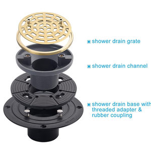 Oem سعر منخفض دش حمام ماء نحاسي بقاعدة ماسك غور ذهبية خطية مع مجموعة شفة قابلة للتعديل من كلوريد البولي فينيل - Product Image 2